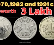 Rare ₹1 Coins Worth ₹3 Lakh in India | 1970, 1982 & 1991 Coin Value Rare ₹1 Coins Worth ₹3 Lakh in India | 1970, 1982 & 1991 Coin Value